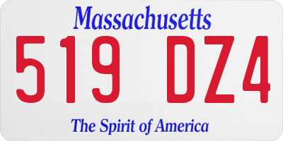MA license plate 519DZ4