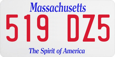 MA license plate 519DZ5