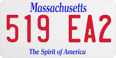 MA license plate 519EA2