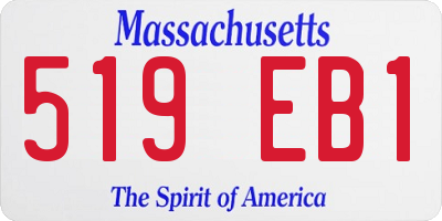 MA license plate 519EB1