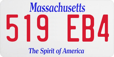 MA license plate 519EB4