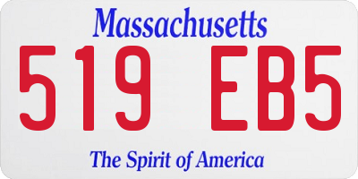 MA license plate 519EB5