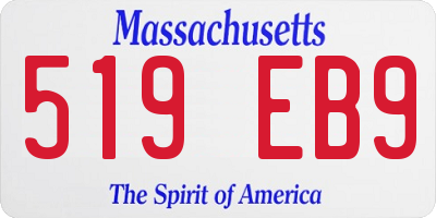 MA license plate 519EB9