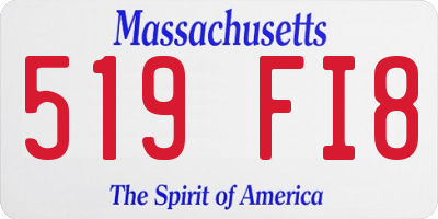 MA license plate 519FI8
