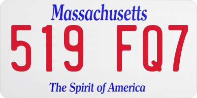 MA license plate 519FQ7