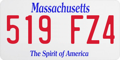 MA license plate 519FZ4
