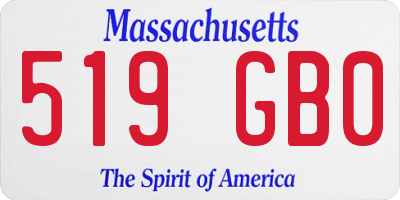MA license plate 519GB0