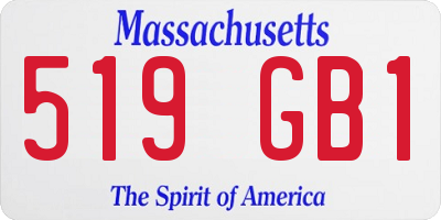MA license plate 519GB1