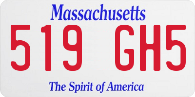 MA license plate 519GH5