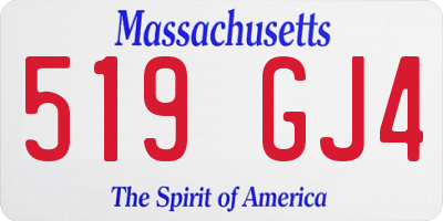 MA license plate 519GJ4