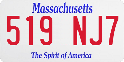 MA license plate 519NJ7