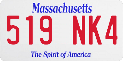 MA license plate 519NK4