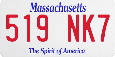 MA license plate 519NK7
