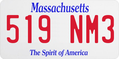 MA license plate 519NM3