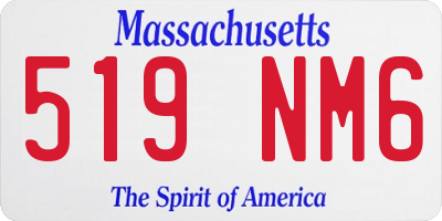 MA license plate 519NM6