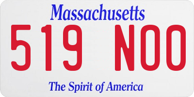 MA license plate 519NO0