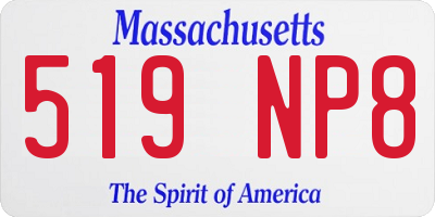 MA license plate 519NP8