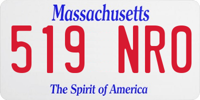 MA license plate 519NR0