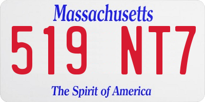 MA license plate 519NT7