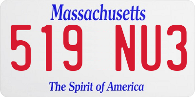 MA license plate 519NU3
