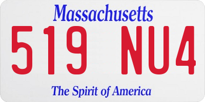 MA license plate 519NU4