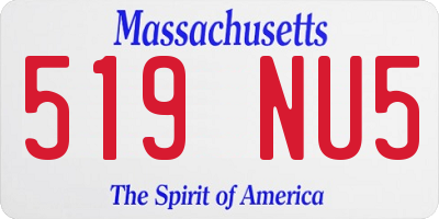 MA license plate 519NU5