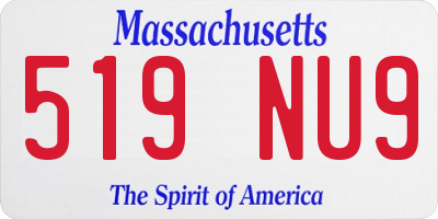 MA license plate 519NU9