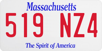 MA license plate 519NZ4