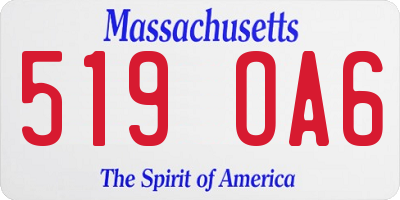MA license plate 519OA6