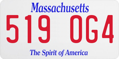 MA license plate 519OG4