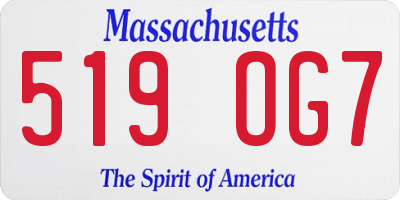 MA license plate 519OG7