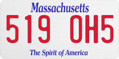 MA license plate 519OH5