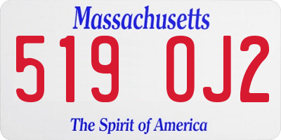 MA license plate 519OJ2