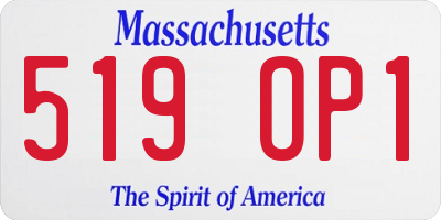 MA license plate 519OP1