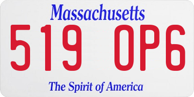 MA license plate 519OP6