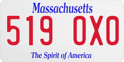 MA license plate 519OX0