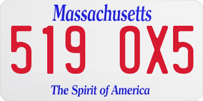 MA license plate 519OX5