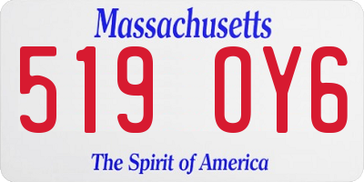 MA license plate 519OY6