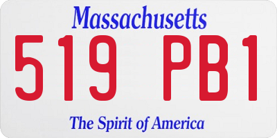 MA license plate 519PB1