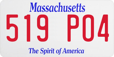 MA license plate 519PO4