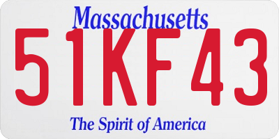 MA license plate 51KF43