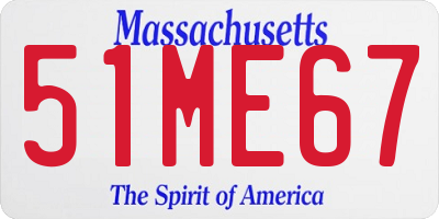 MA license plate 51ME67