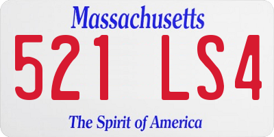 MA license plate 521LS4