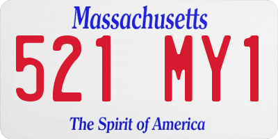 MA license plate 521MY1