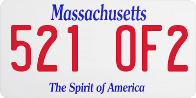 MA license plate 521OF2