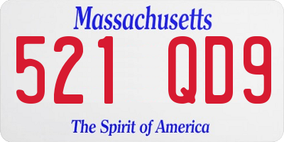 MA license plate 521QD9