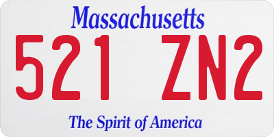 MA license plate 521ZN2