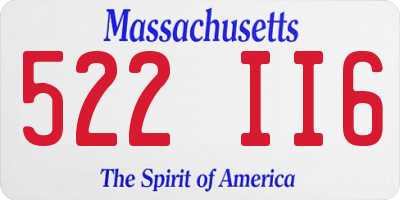 MA license plate 522II6