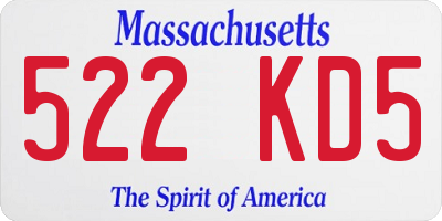MA license plate 522KD5