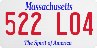 MA license plate 522LO4
